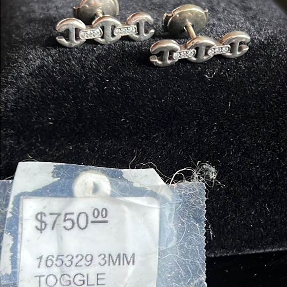 Hoorsenbuhs sterling earrings toggle with diamonds - Picture 13 of 16